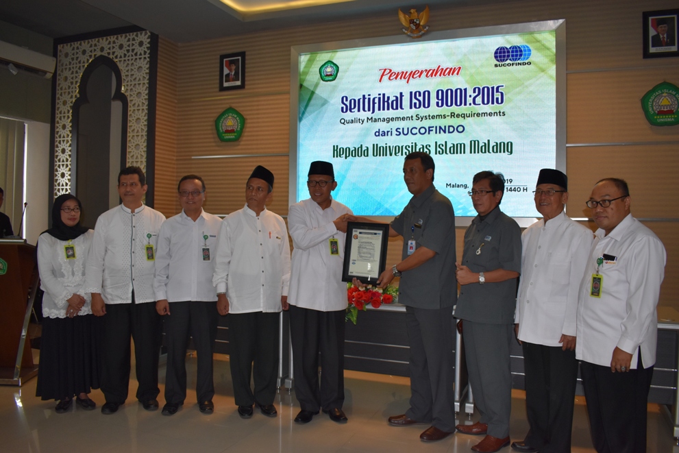 UNISMA RAIH SERTIFIKAT ISO 9001 2015