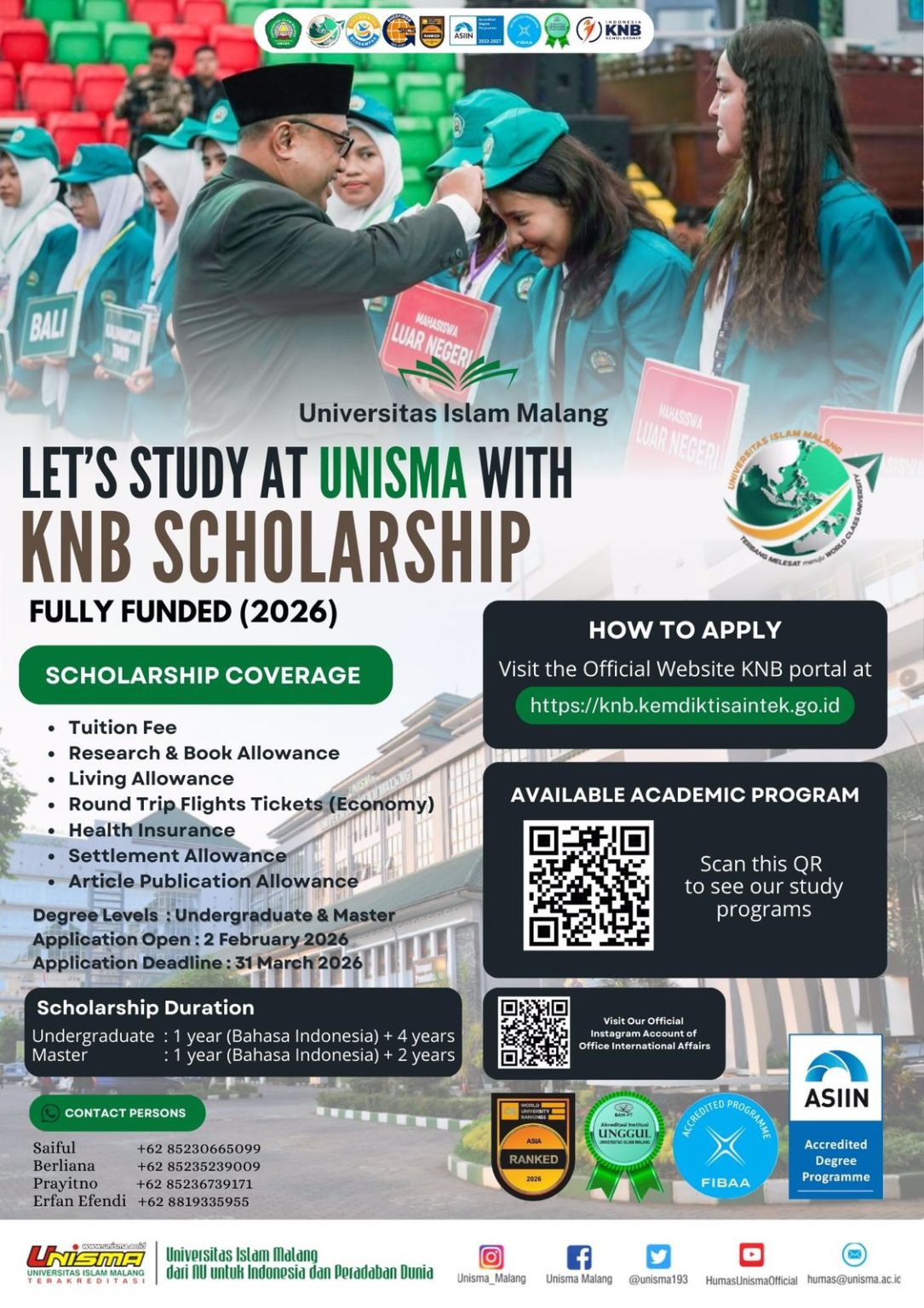 Scholarship program offered by the Government of Indonesia - BAUPK UNISMA